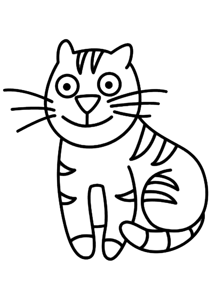 Coloring book for a kid with a cat